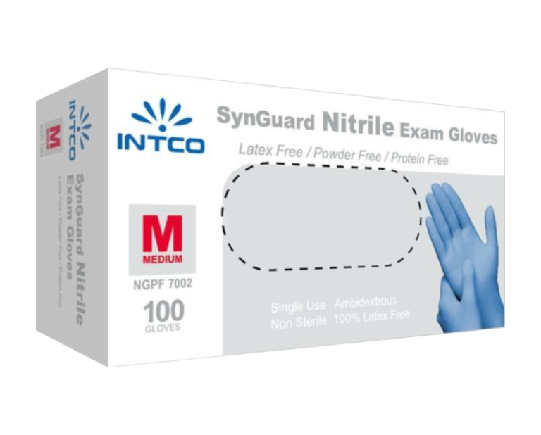 Gants en Nitrile - Sans Poudre - Intco - Boîte de 100 gants <
